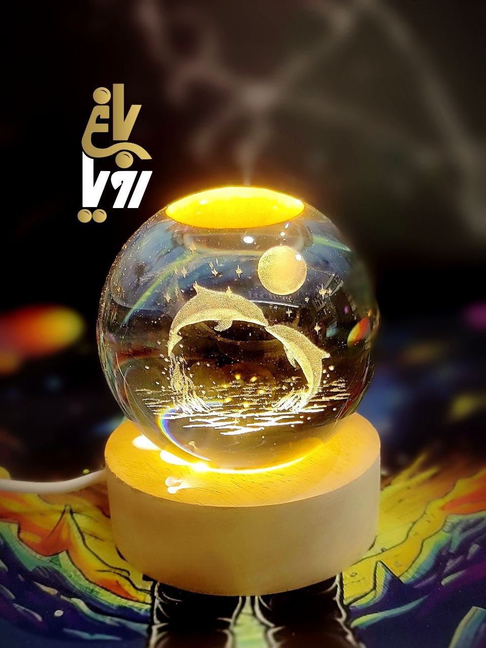 گوی کریستالی شب خواب سایز 6 دو دلفین