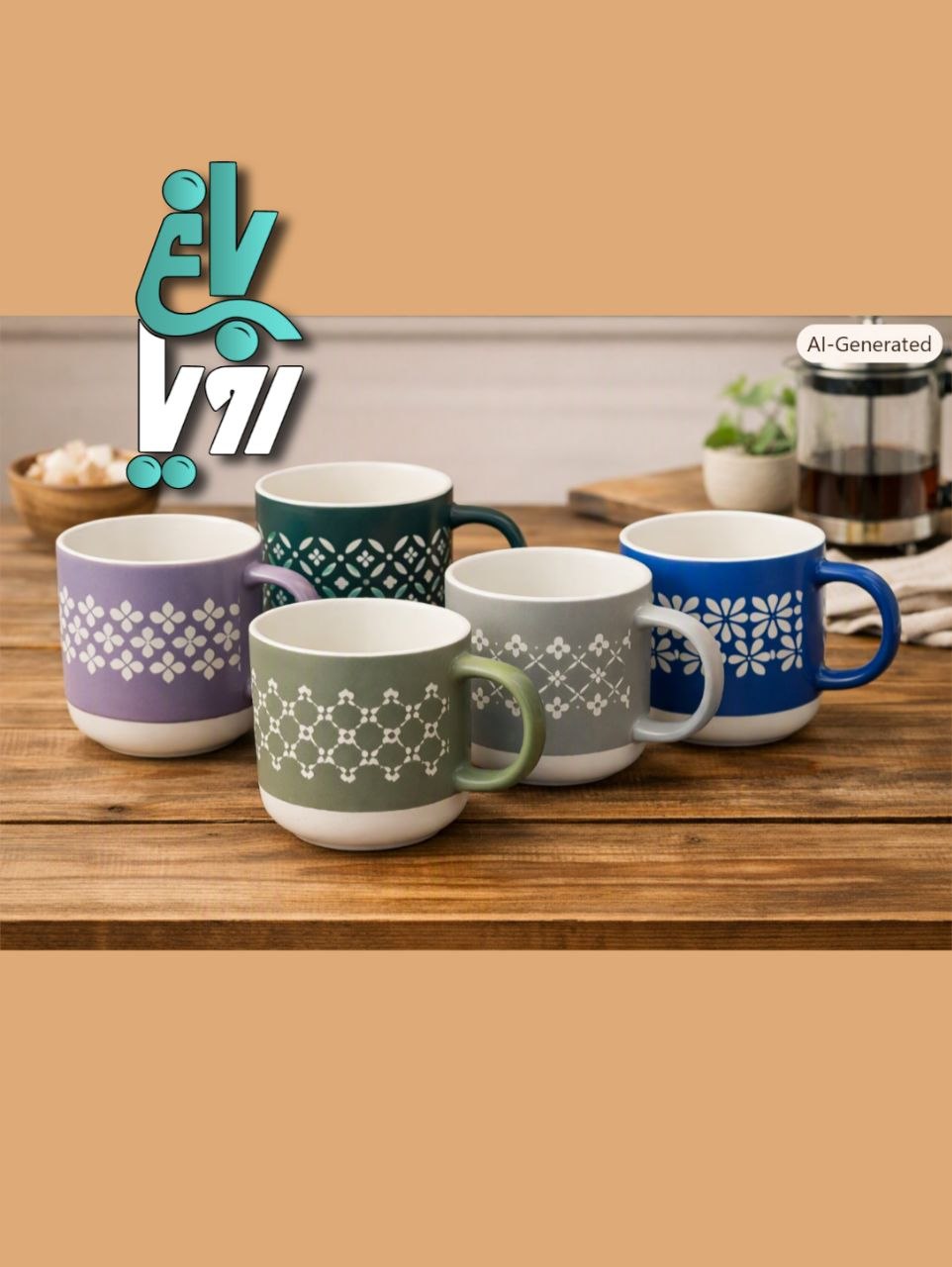 ماگ سرامیکی ساده طرح گل
